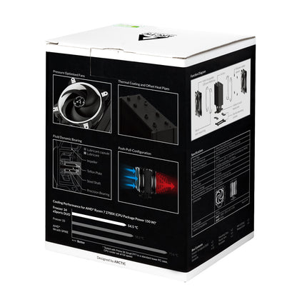 ARCTIC Freezer 34 eSports DUO Tower CPU Air Cooler with 120mm BioniX-P Fan - White