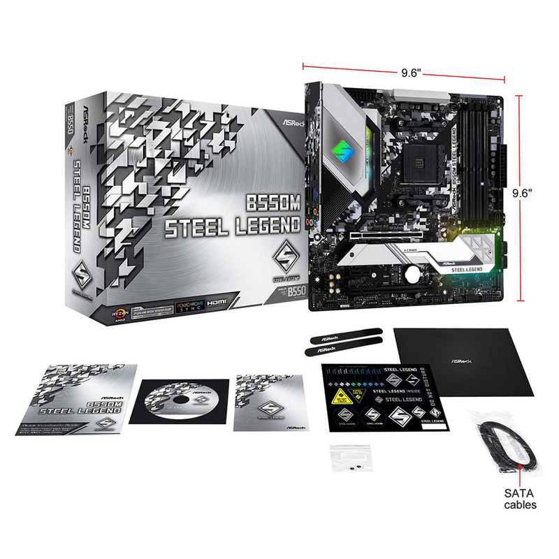 [RePacked] ASRock B550M Steel Legend AMD AM4 Micro-ATX Motherboard with PCIe 4.0 Hyper M.2 and Multi-GPU Support