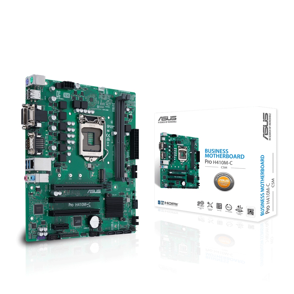 ASUS PRO-H410M-C/CSM LGA 1200 Micro-ATX Motherboard with Control Center Express (ACCE) and Self Recovering BIOS