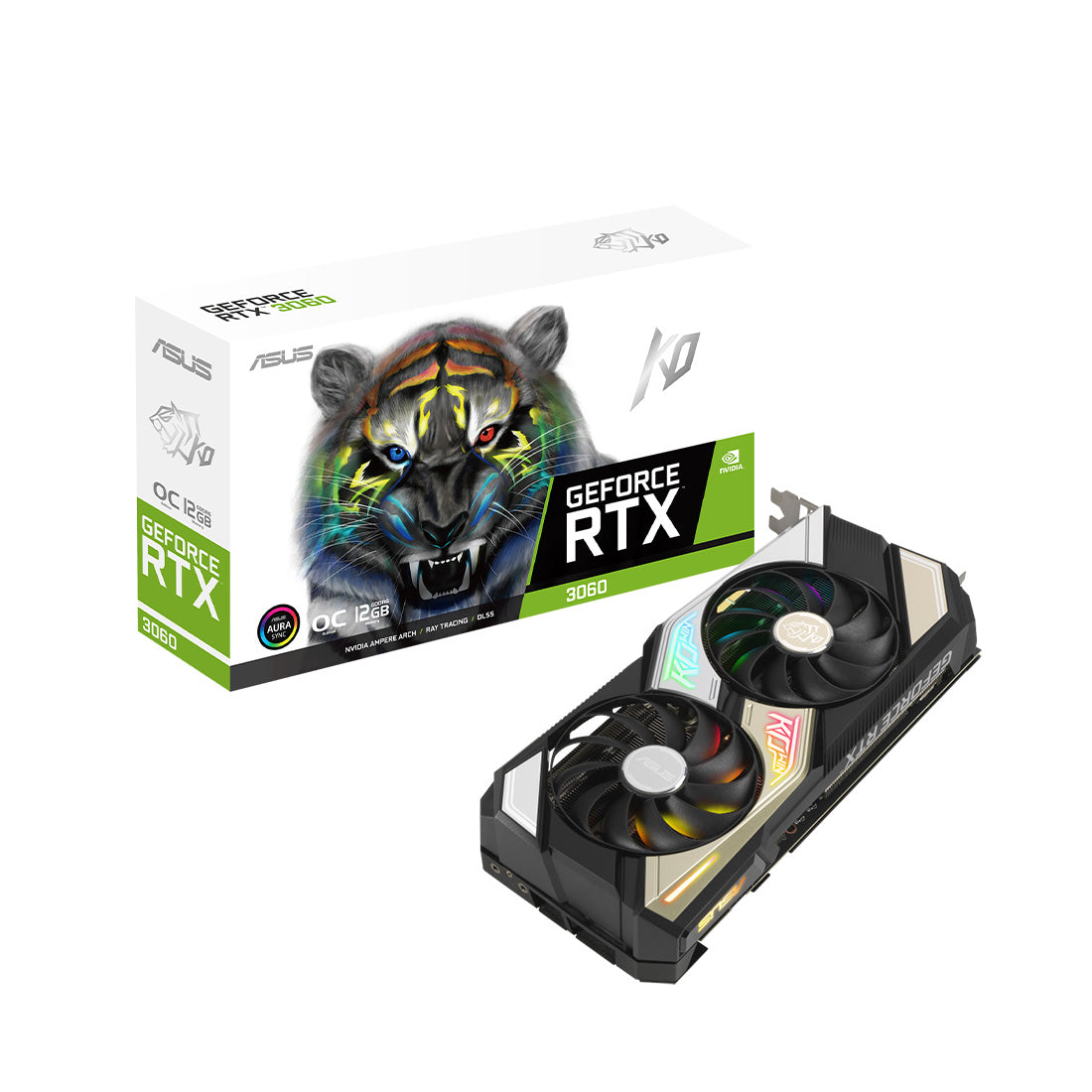 ASUS KO GeForce RTX 3060 V2 OC Edition 12GB GDDR6 192-Bit LHR Graphics Card