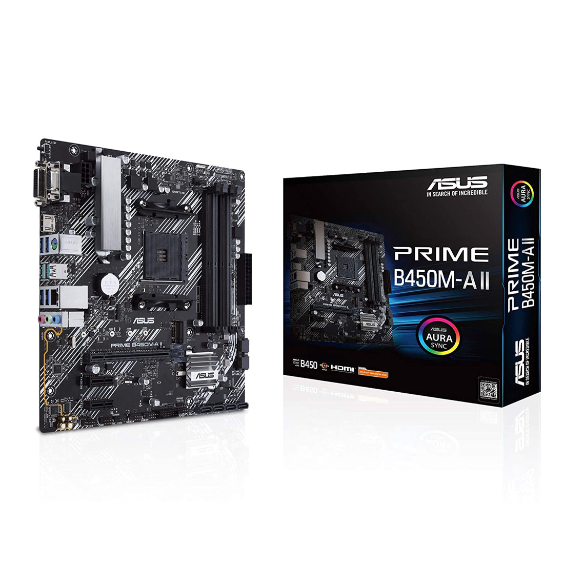 ASUS Prime B450M-A II AMD AM4 Micro-ATX Motherboard with USB 3.2 Type A M.2 and BIOS Flashback