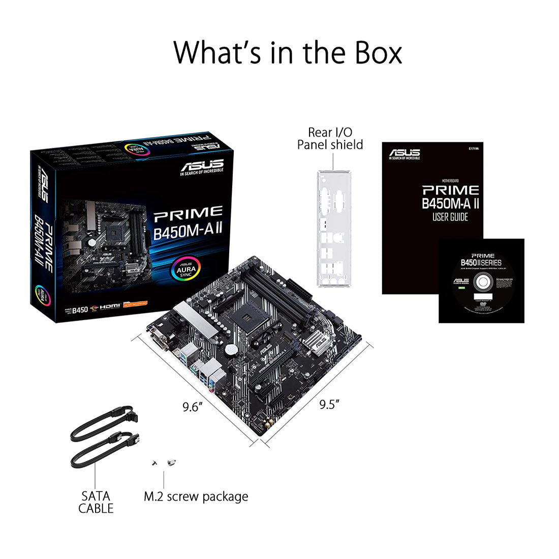 ASUS Prime B450M-A II AMD AM4 Micro-ATX Motherboard with USB 3.2 Type A M.2 and BIOS Flashback
