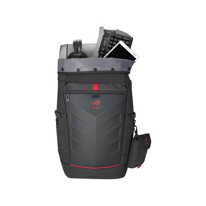 Asus ROG Ranger 17-inch Roll Top Laptop Backpack with Removable Side Pocket and Built-in Rain Cover
