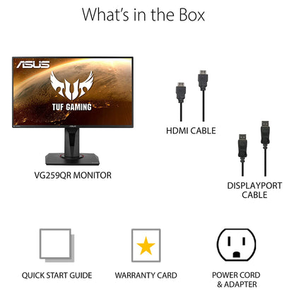 ASUS TUF VG259QR 24.5 इंच फुल HD गेमिंग मॉनिटर 1ms रिस्पांस टाइम और 165Hz रिफ्रेश रेट के साथ