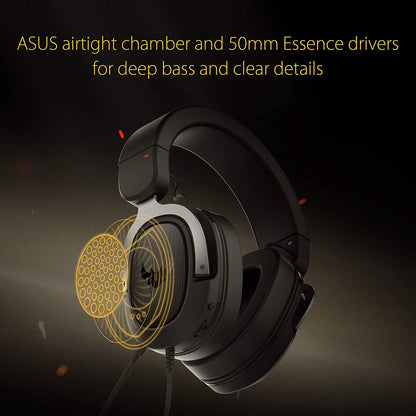 Asus TUF Gaming H3 Gaming Headset Gun Metal with Deep bass and Virtual 7.1 Surround Sound