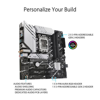 ASUS PRIME B760M-A WIFI D4 Intel B760 LGA 1700 Micro-ATX Motherboard
