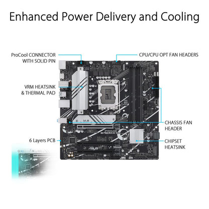 ASUS PRIME B760M-A D4 Intel B760 LGA 1700 Micro-ATX Motherboard