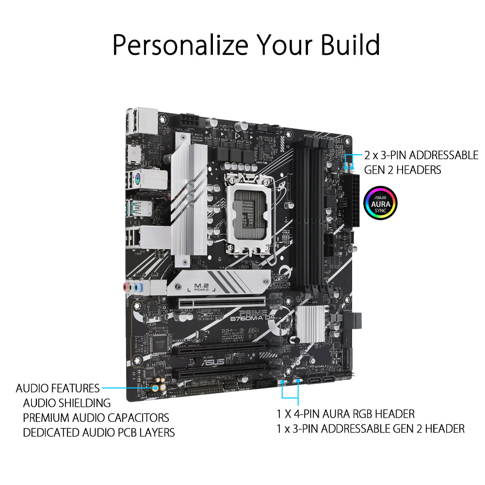 ASUS PRIME B760M-A Intel B760 LGA 1700 Micro-ATX DDR5 Motherboard