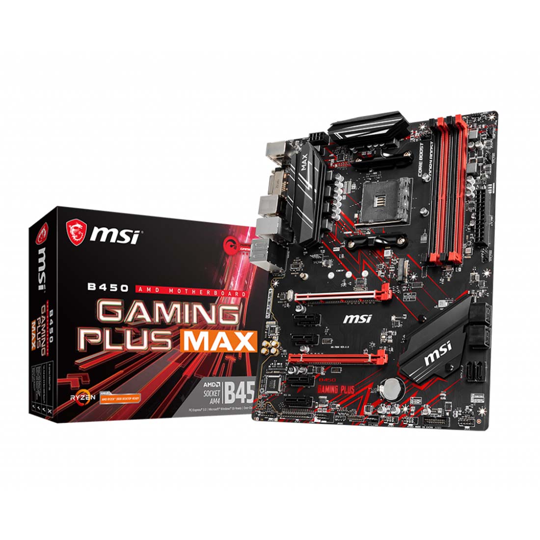 MSI B450 गेमिंग प्लस MAX AM4 सॉकेट डुअल चैनल DDR4 USB 3.2 ATX मदरबोर्ड