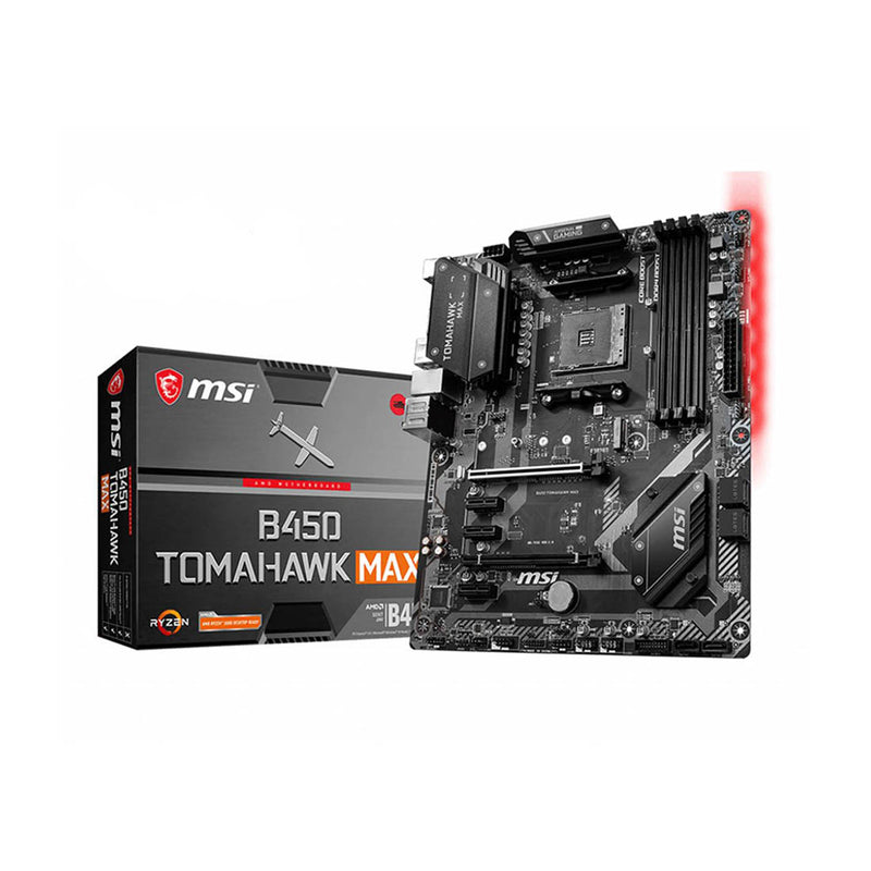 MSI B450 TOMAHAWK MAX AM4 Socket Dual Channel DDR4 ATX Gaming Motherboard with Turbo M.2 and USB 3.2 Port