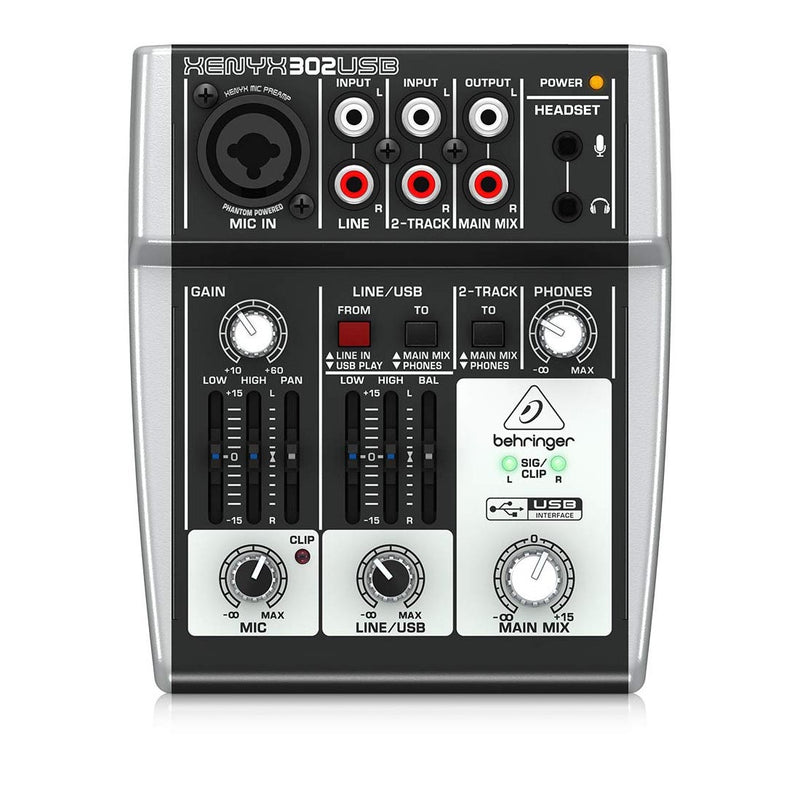 Behringer Xenyx 302USB Premium 5-Input Analog Sound Mixer with USB Interface
