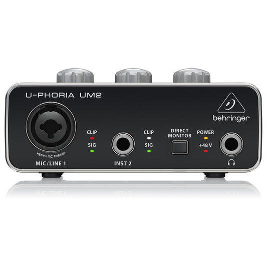 Behringer U-PHORIA UM2 2x2 USB Audio Interface with XENYX Mic Preamplifier