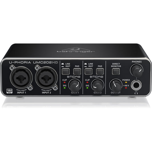 Behringer UMC202HD U-Phoria USB Audio Interface with MIDAS Microphone Preamplifiers