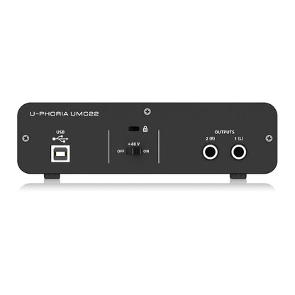 Behringer U-PHORIA UMC22 2x2 USB Audio Interface with Midas Mic Preamplifier