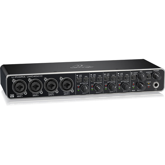Behringer UMC404HD U-Phoria USB Audio Interface with MIDAS Microphone Preamplifiers