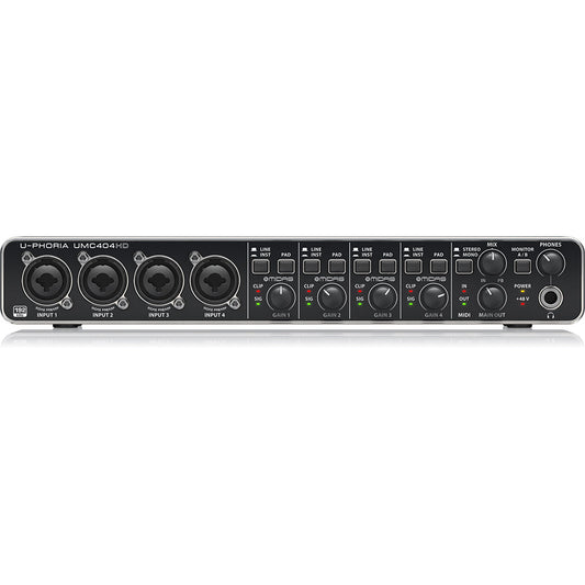 [RePacked] Behringer UMC404HD U-Phoria USB Audio Interface with MIDAS Microphone Preamplifiers