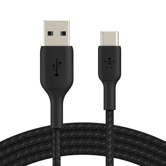 Belkin Boost Charge 2 Meter Braided USB-C to USB-A Cable - Black