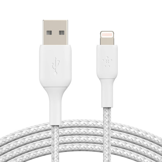 Belkin Boost Charge 1 Meter Braided Lightning to USB-A Cable - White