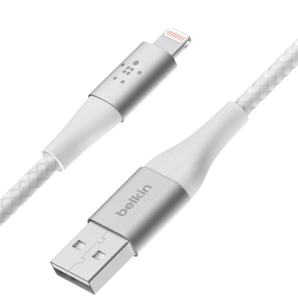 Belkin Boost Charge 1 Meter Braided Lightning to USB-A Cable - White
