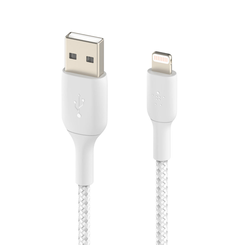 Belkin Boost Charge 1 Meter Braided Lightning to USB-A Cable - White