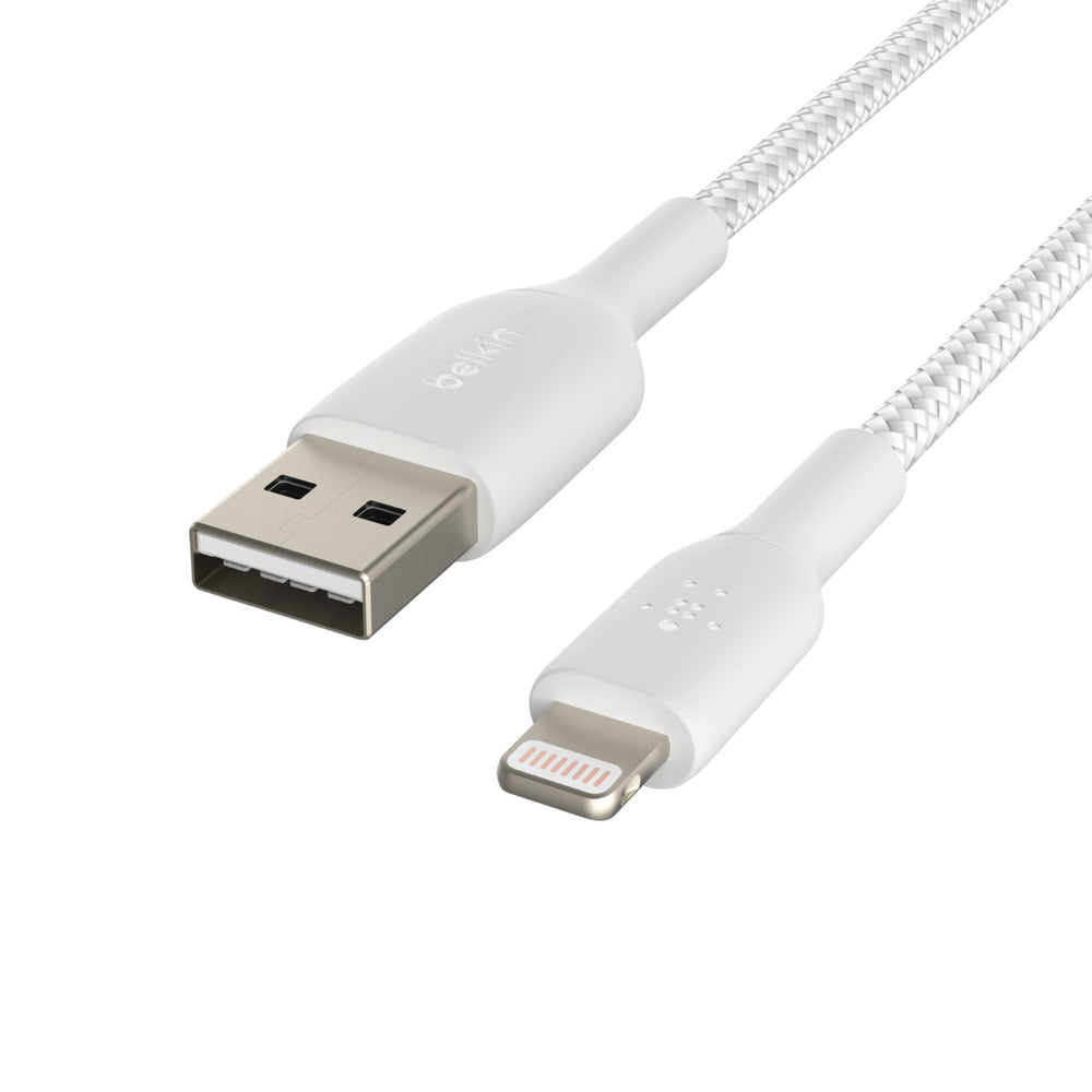 Belkin Boost Charge 1 Meter Braided Lightning to USB-A Cable - White