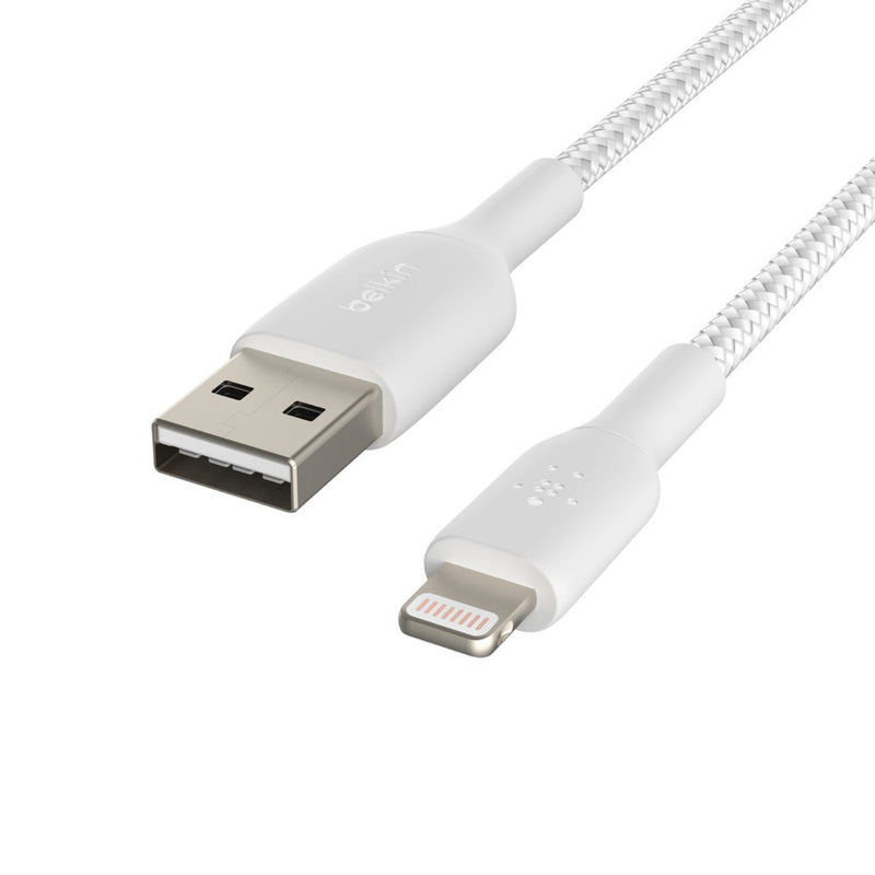 Belkin Boost Charge 2 Meter Braided Lightning to USB-A Cable - White