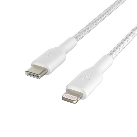 Belkin 1 Meter USB-C to Lightning Cable Boost Charge Braided - White