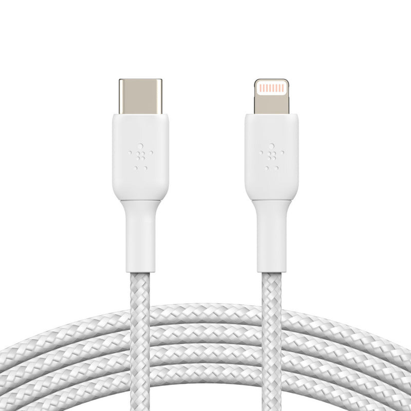Belkin 1 Meter USB-C to Lightning Cable Boost Charge Braided - White
