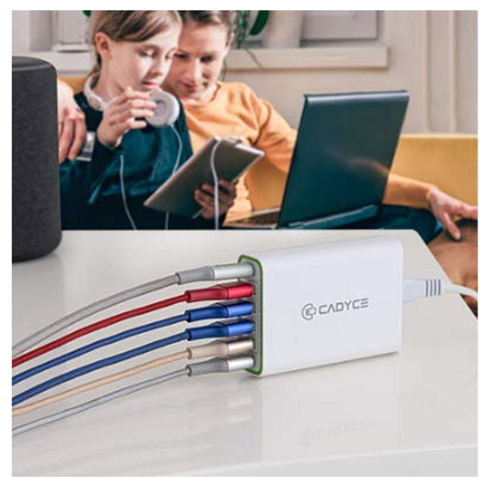 Cadyce CA-6UCWC 60W 6-Port USB Wall Charger with Quick Charge and USB-C Port