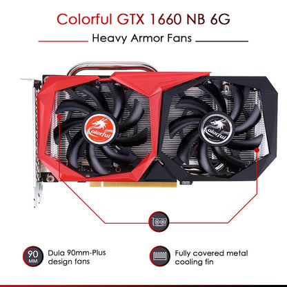 रंगीन GeForce GTX 1660 NB 6GB GDDR5 192-बिट गेमिंग ग्राफ़िक्स कार्ड