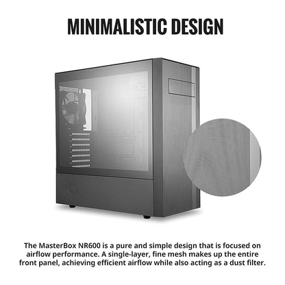 Cooler Master Masterbox NR600 with ODD ATX Mid Tower Cabinet with Tempered Glass Panel and USB 3.0 Ports From TPS Technologies