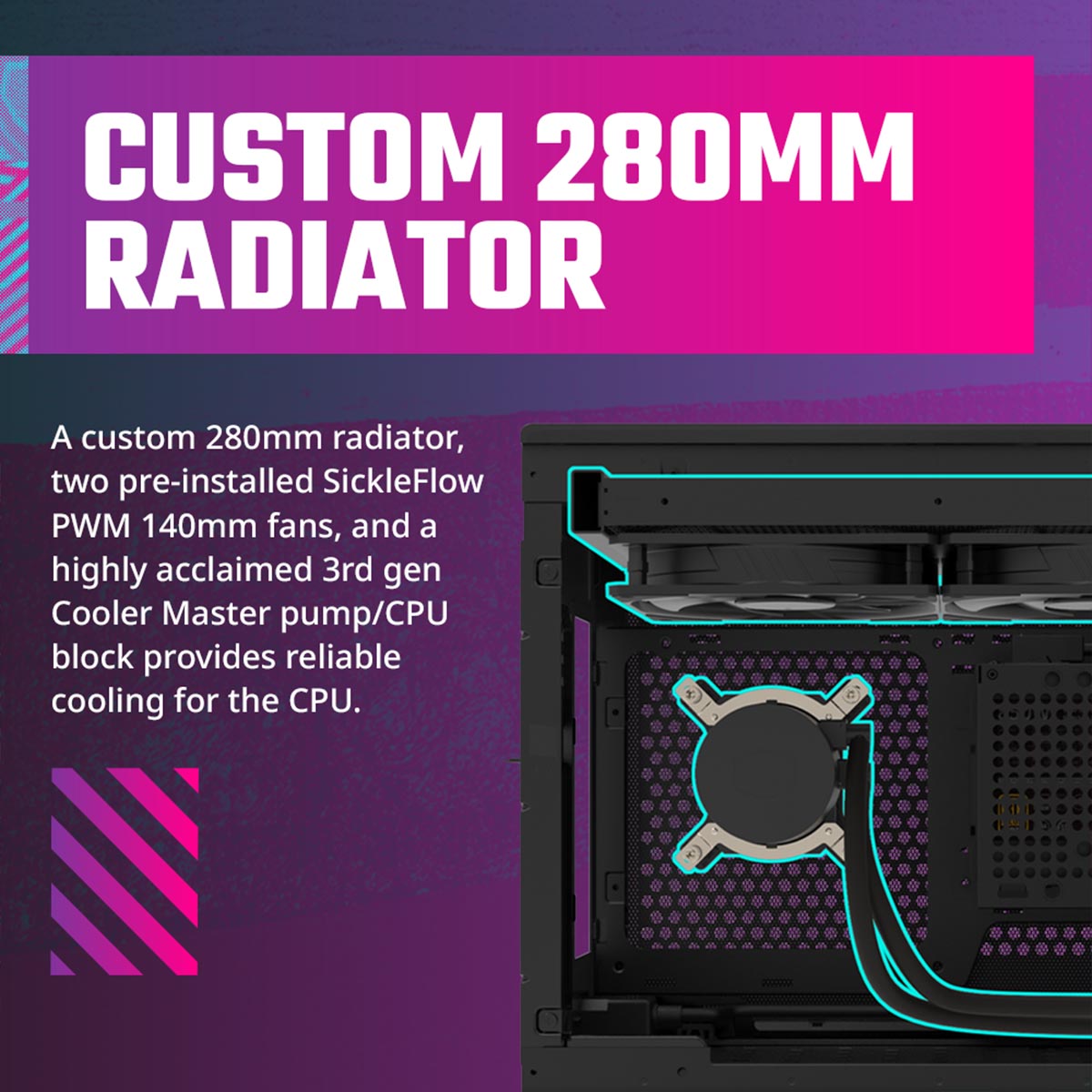 Cooler Master NR200P MAX Mini-ITX CPU Cabinet with Pre-Installed 850W Gold SMPS and 280mm Liquid Cooler
