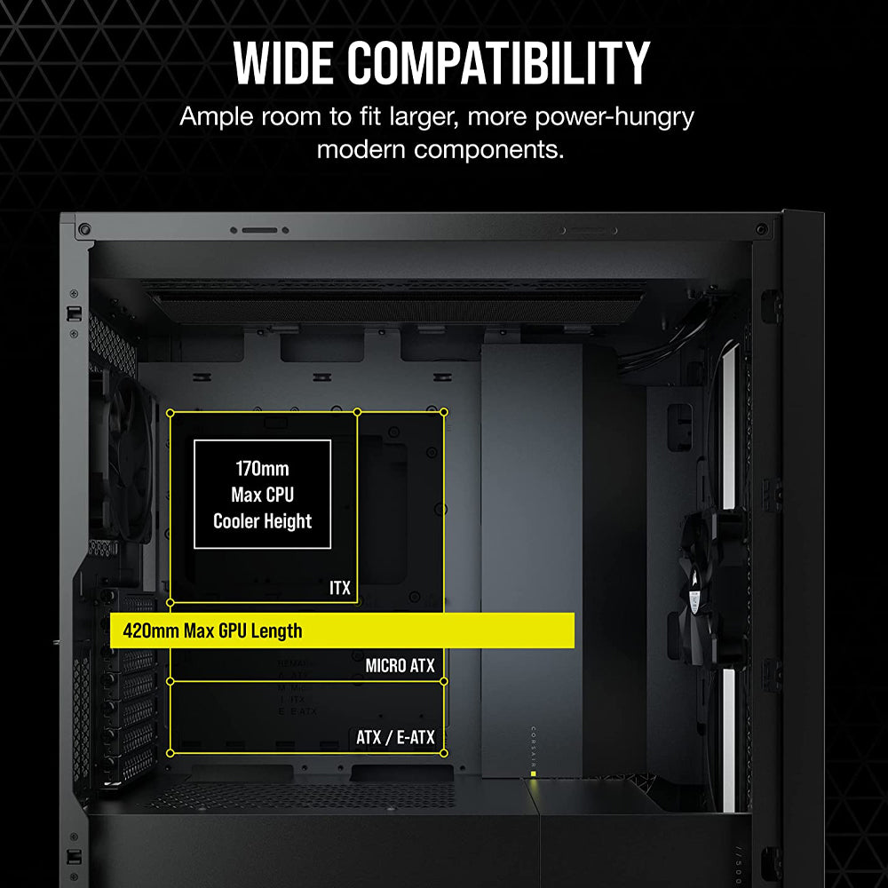 CORSAIR 5000D AIRFLOW Black ATX Mid-Tower Cabinet with Dual 120mm Fans