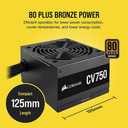 Corsair CV750 750W Non-Modular 80 plus Bronze SMPS Power Supply