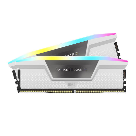 Corsair Vengeance 32GB (2x16GB) DDR5 RAM 5600MHz CL36 सफ़ेद RGB डेस्कटॉप मेमोरी