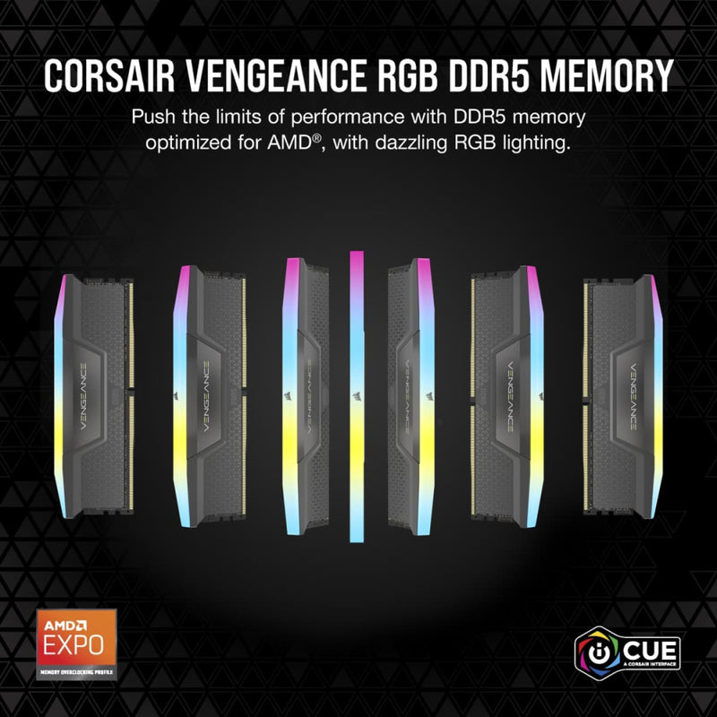 Corsair Vengeance 64GB (2x32GB) DDR5 RAM 5200MHz CL40 RGB Desktop Memory