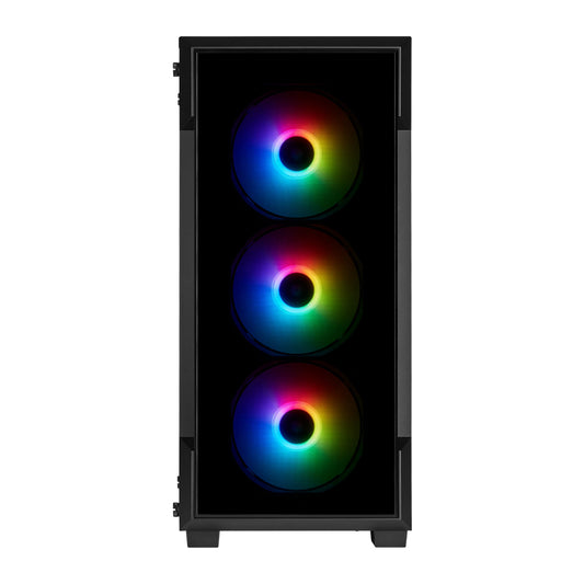 CORSAIR iCUE 220T RGB Mid Tower ATX Cabinet with Three SP120 RGB PRO Fans and Tempered Glass Side Panel