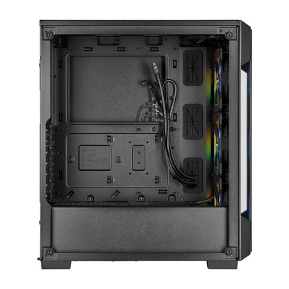 CORSAIR iCUE 220T RGB Mid Tower ATX Cabinet with Three SP120 RGB PRO Fans and Tempered Glass Side Panel