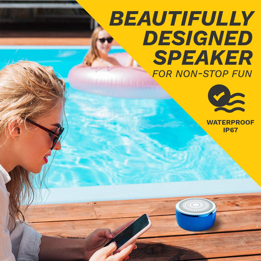 Corseca Aquaboom DMS7000 Wireless Bluetooth Speaker with 5.0 with IP67 Water Resistance