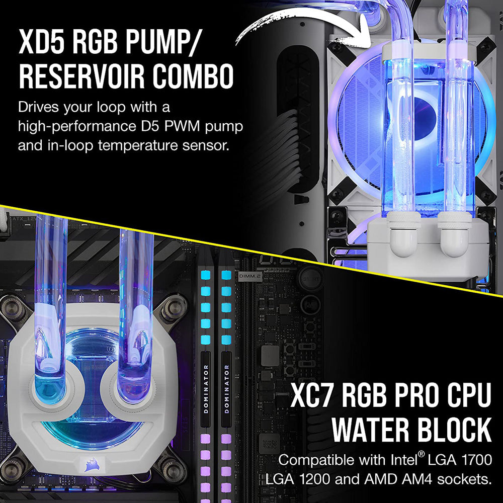 CORSAIR Hydro X Series iCUE XH305i RGB PRO Custom Cooling Kit - White