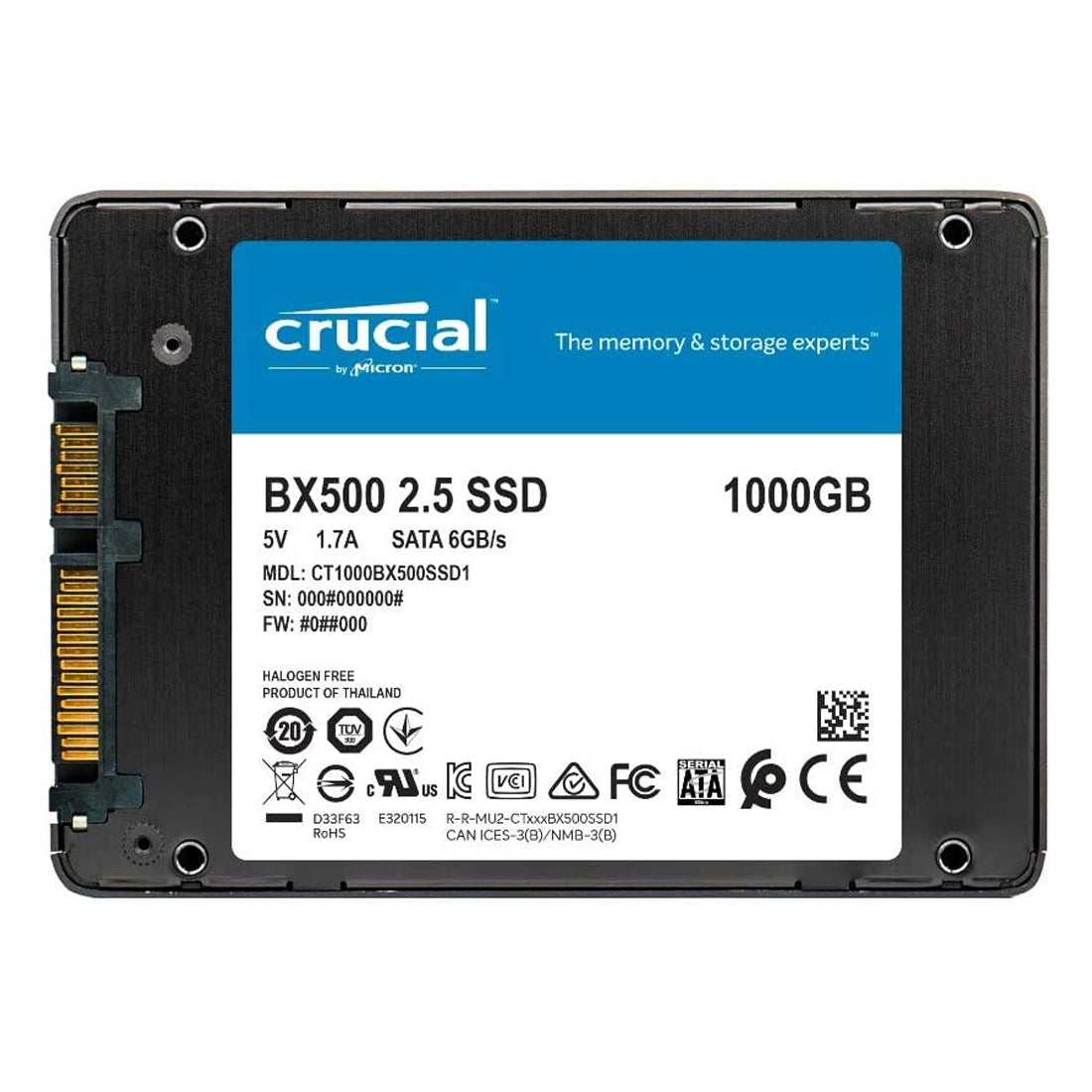 Crucial BX500 1TB 2.5-इंच 3D NAND SATA इंटरनल SSD