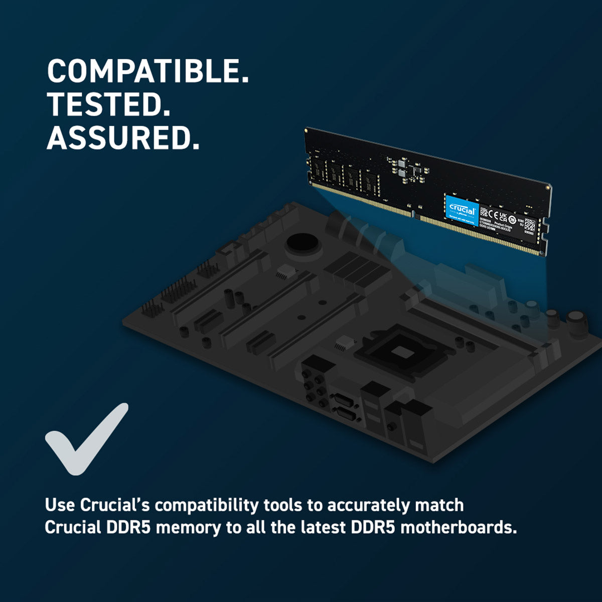 Crucial 16GB DDR5 RAM 4800MHz CL40 Desktop Memory