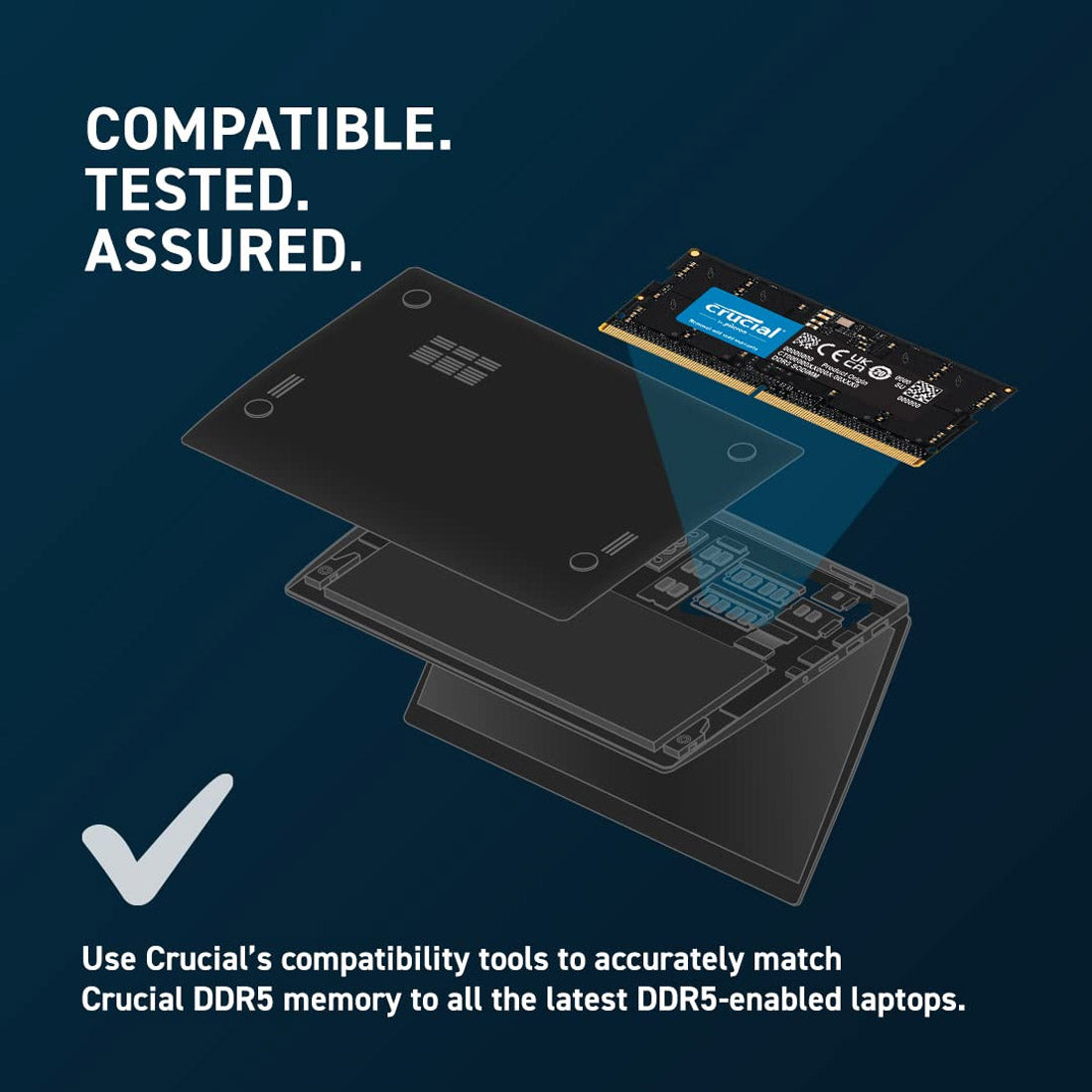 महत्वपूर्ण 16GB DDR5 RAM 4800MHz CL40 लैपटॉप मेमोरी