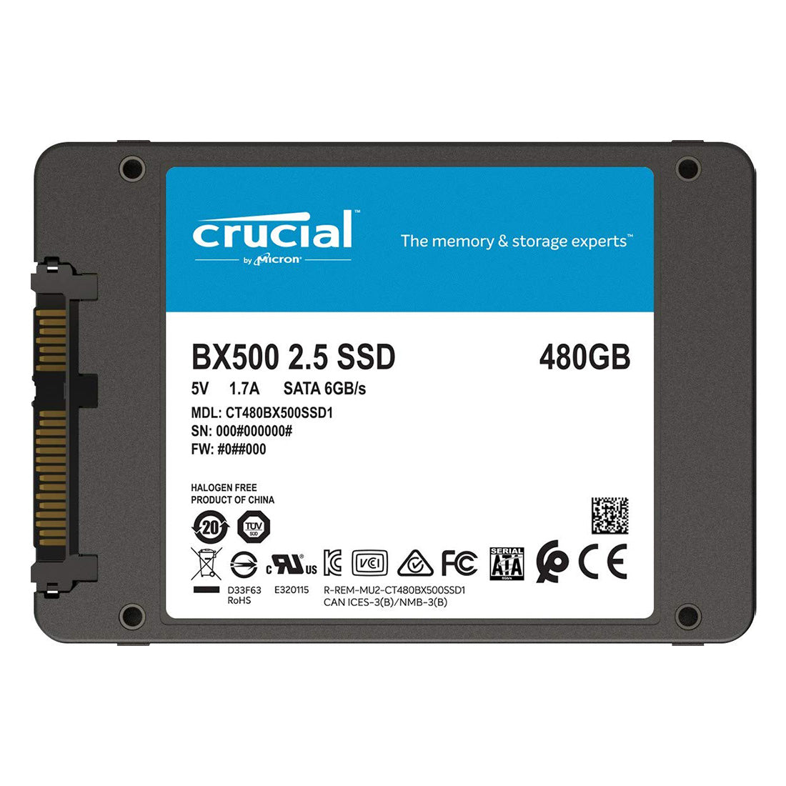 Crucial BX500 480GB 2.5-inch 3D NAND SATA Internal SSD