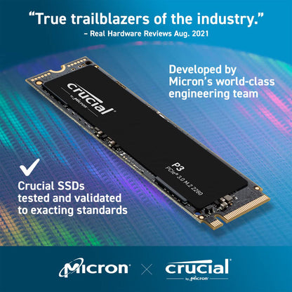 Crucial P3 500GB M.2 NVMe PCIe 3.0 इंटरनल सॉलिड स्टेट ड्राइव
