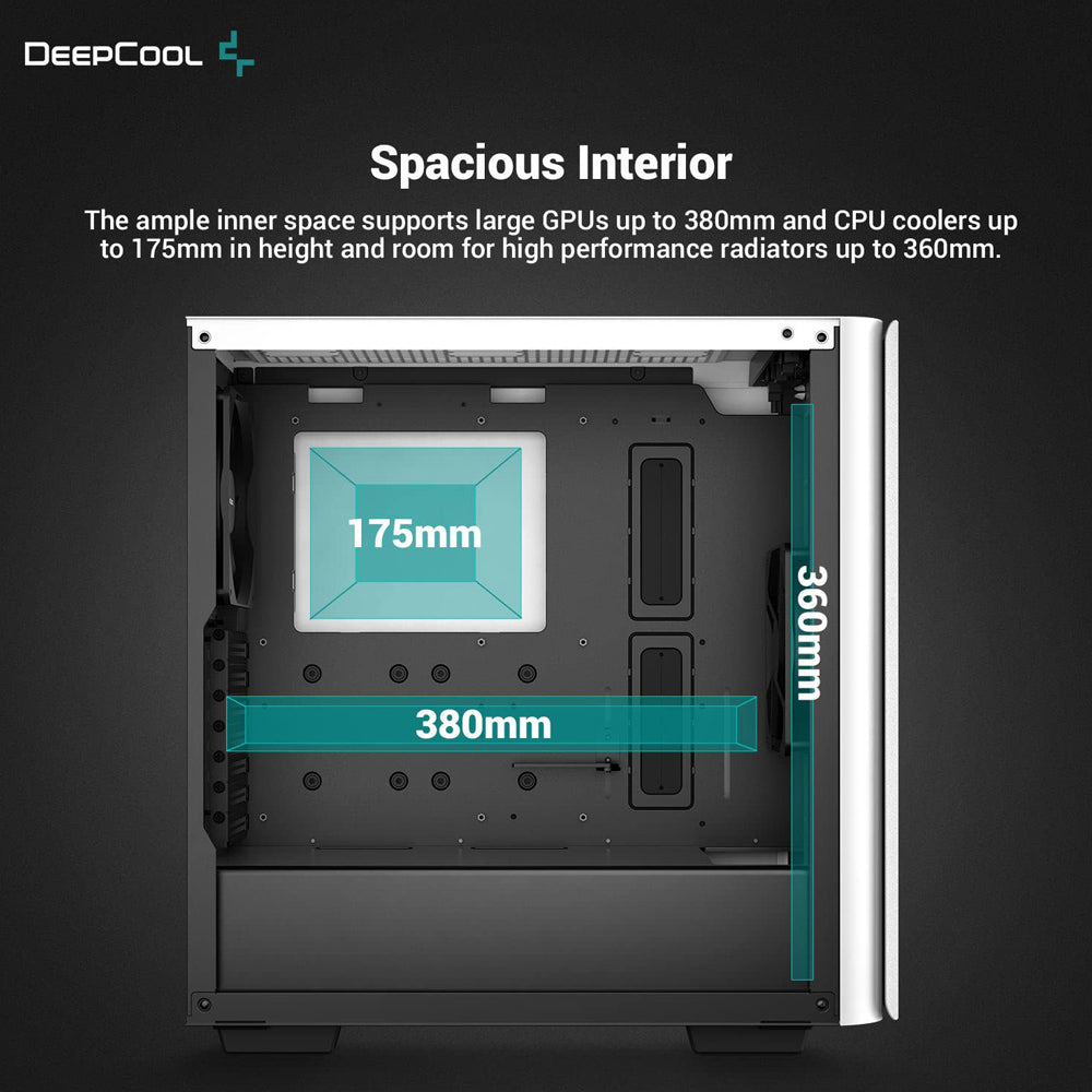 DEEPCOOL CK500 White Mid-Tower ATX Cabinet with 2 Pre-installed 140mm fans
