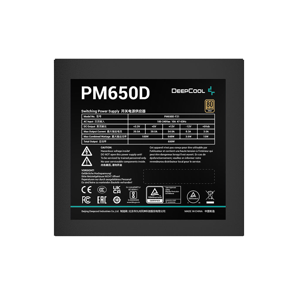 DEEPCOOL PM650D 650W नॉन-मॉड्यूलर 80 प्लस गोल्ड SMPS पावर सप्लाई