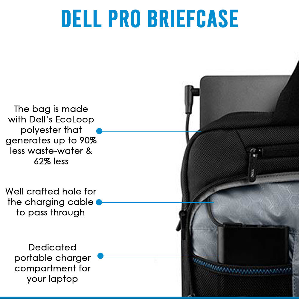 लैपटॉप के लिए Dell का 14 इंच का प्रोफ़ेशनल स्लिम ब्रीफ़केस (460-BCDR)