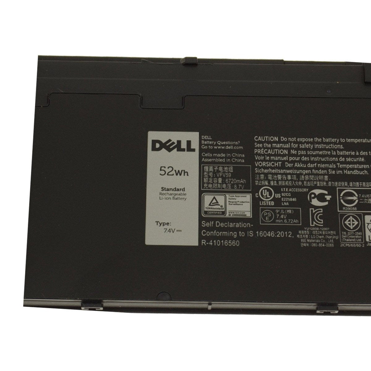 Latitude E7250 के लिए Dell ओरिजिनल 6720mAh 7.4V 52WHR 4-सेल रिप्लेसमेंट लैपटॉप बैटरी