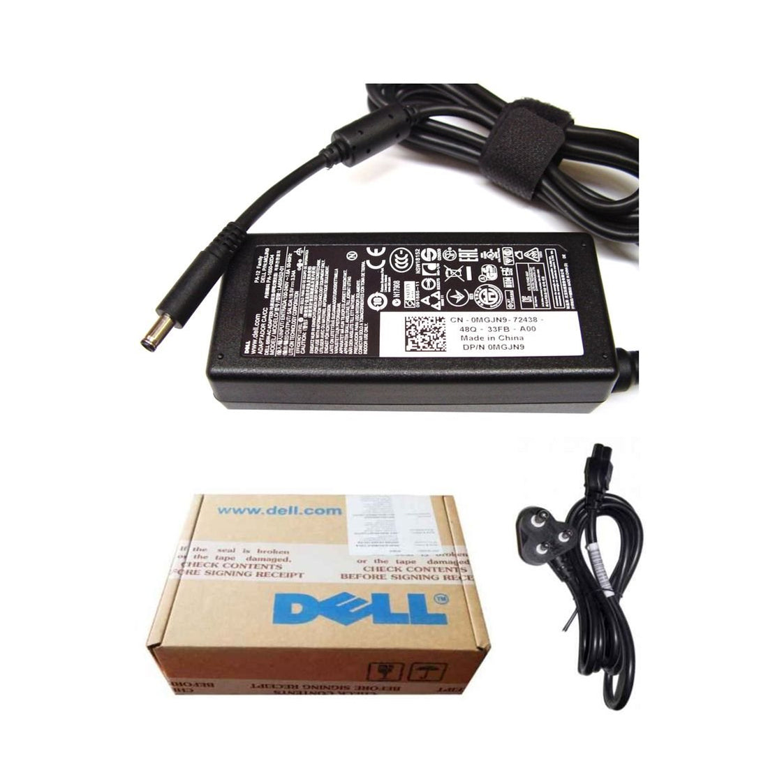 Dell ओरिजिनल 65W 19.5V 4.5mm पिन लैपटॉप चार्जर अडैप्टर Inspiron 14 7437 के लिए पावर कॉर्ड के साथ
